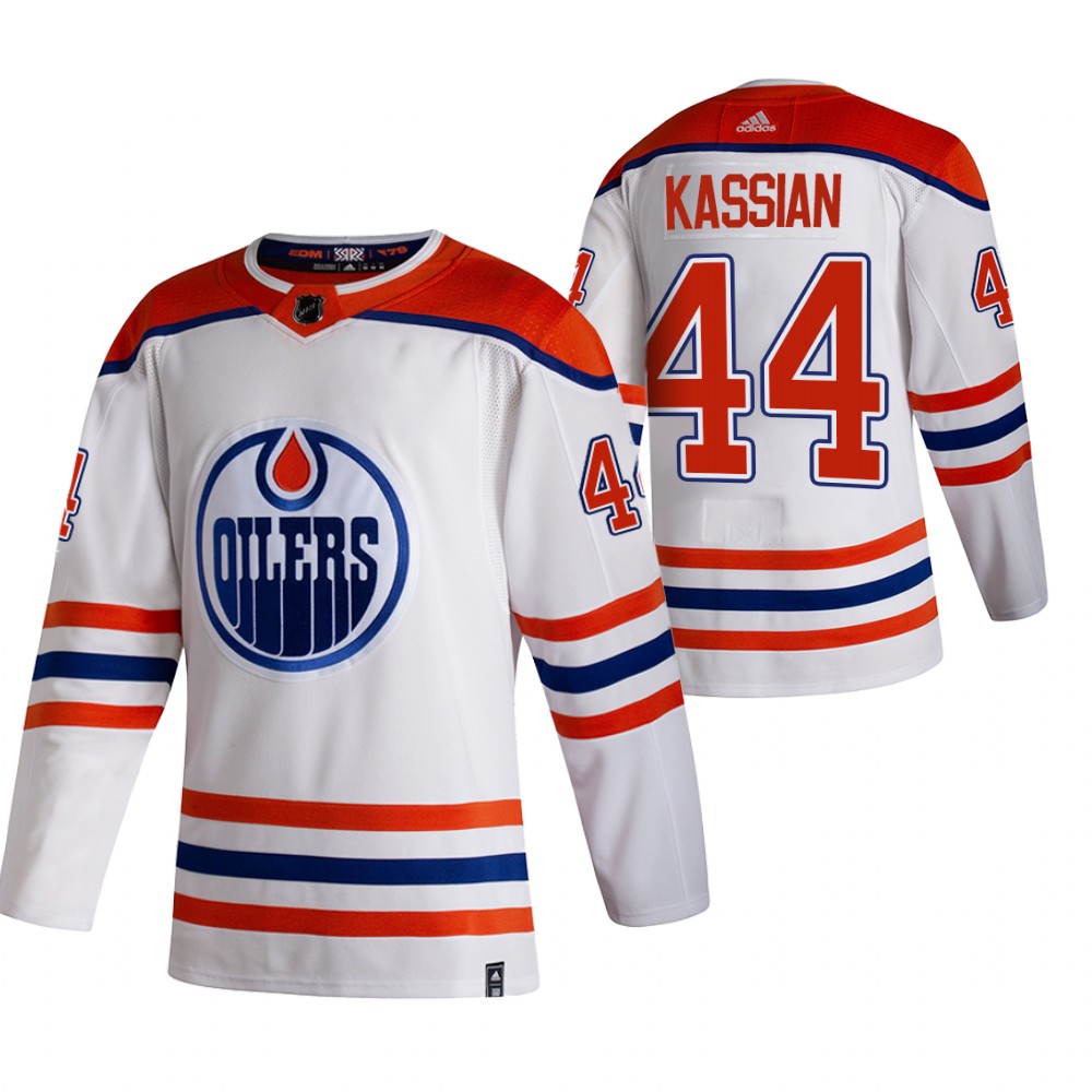 2021 Adidias Edmonton Oilers 44 Zack Kassian White Men Reverse Retro Alternate NHL Jersey